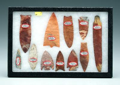 Twelve fluted projectile points  9459f