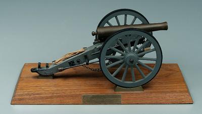 Fine cannon model, cast brass and iron