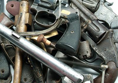 Large group assorted gun parts:
