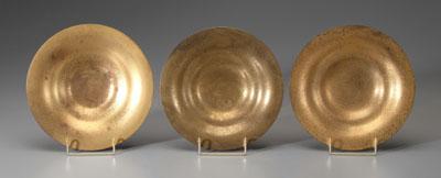 Three bronze dore Tiffany bowls: