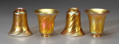 Set of four art glass shades bell 9464e