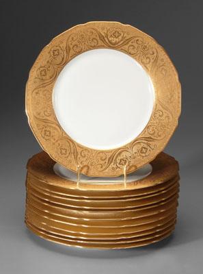 Set of 12 Limoges plates: broad