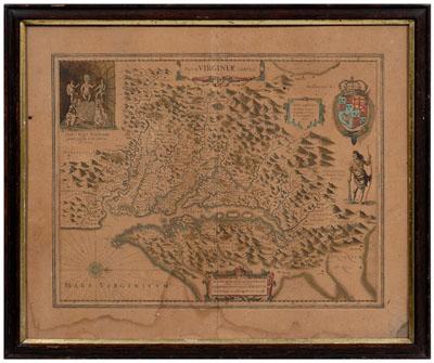 17th century map, Virginia, &quot;Nova