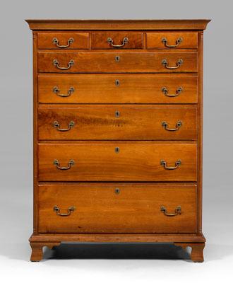 American Chippendale tall chest,