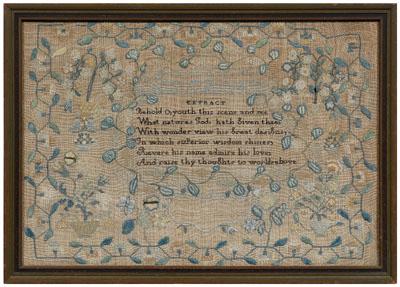 1824 Pennsylvania sampler, free-form