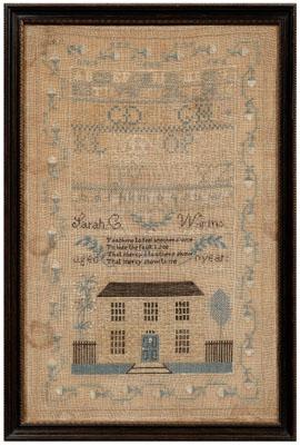 19th century house sampler five window 94699