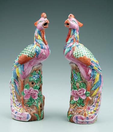 Two Chinese export phoenixes, [famille