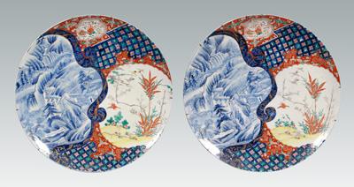 Pair large Japanese Imari chargers  9432a