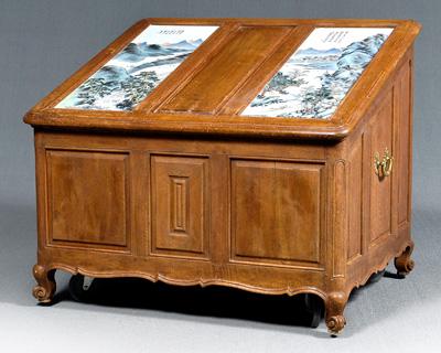 Lidded Continental storage bin, frame-and-panel