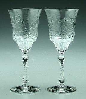 Set of 12 intaglio cut goblets: