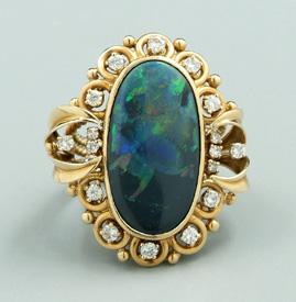 Lady 39 s opal and diamond ring  94367