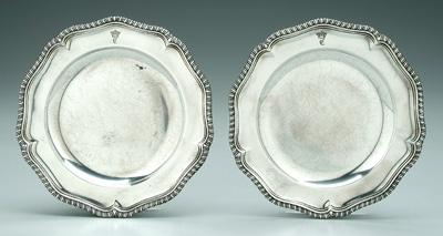 Two George II English silver plates: