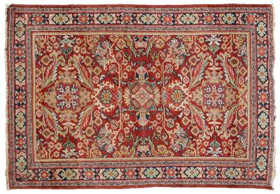 Mahal rug, repeating floral designs