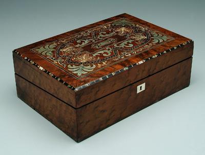 Inlaid lap desk, English walnut