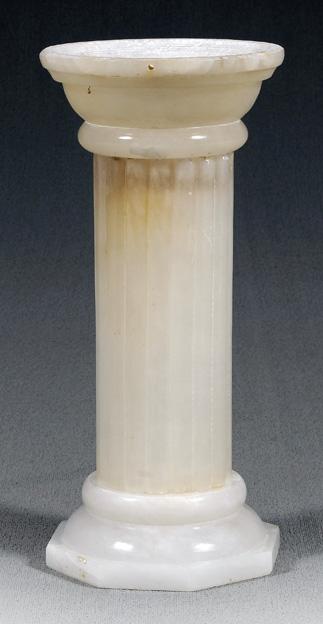 Column-form alabaster pedestal,