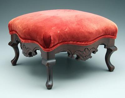 Victorian mahogany footstool red 943d7