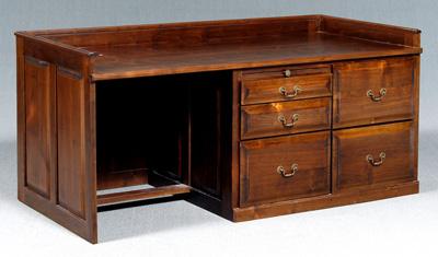 Modern walnut flat-top writing desk,