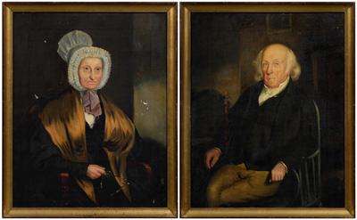 Pair 18th century portraits British 943ff