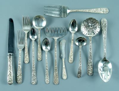 Sterling repoussé flatware, S. Kirk