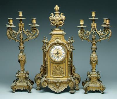 French gilt bronze clock garniture  94420