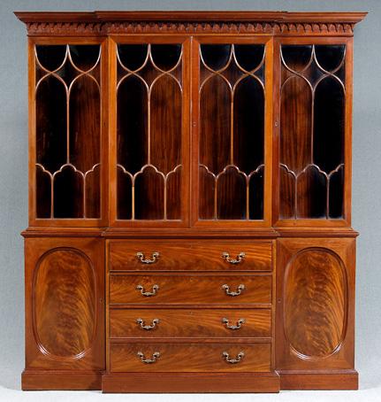 Chippendale style breakfront mahogany 94441