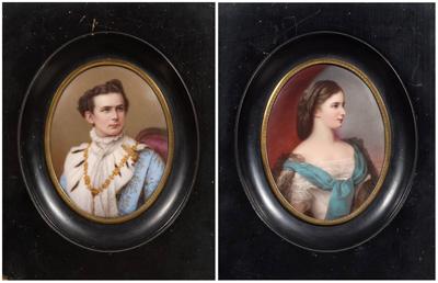Pair Hutschenreuther plaques portraits 9449c