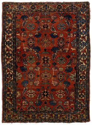 Hamadan rug repeating floral designs 948c1