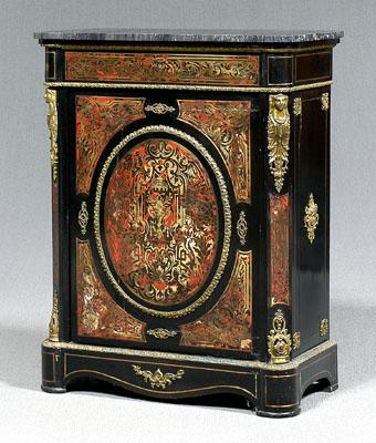 Boulle marble-top cabinet, shaped