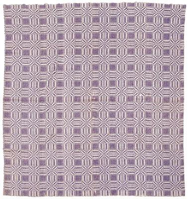 One panel overshot coverlet, purple