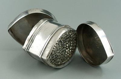 English silver nutmeg grater, teardrop