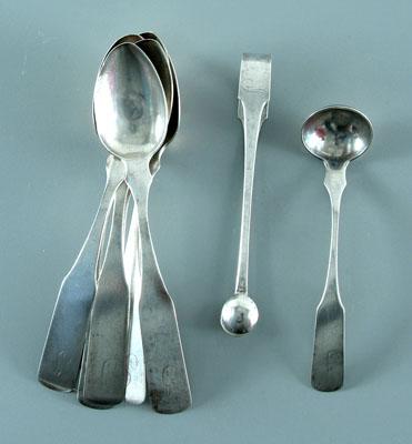 Eight pieces coin silver: long