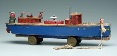 Liberty toy fire boat on wheels,