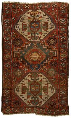 Kazak rug three central medallions 9497e