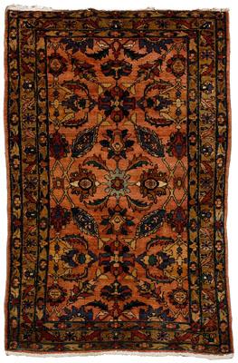 Persian rug, repeating floral designs