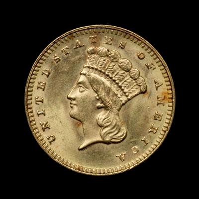 BU U.S. $1 gold coin, Type 3, 1886,