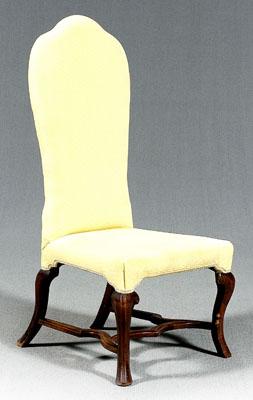 Queen Anne upholstered back stool,