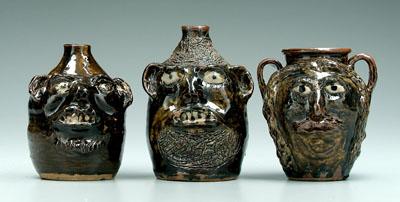Three Marie Rogers face vessels: