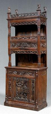 French Gothic carved oak cabinet,