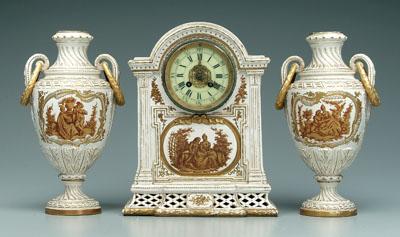 Ceramic clock and garniture: astragal