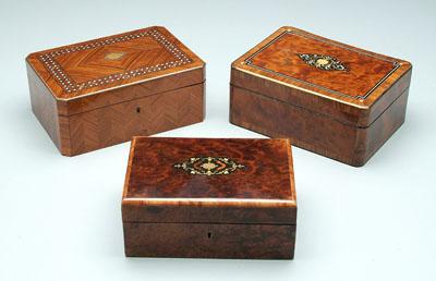 Three ornate boxes: jewelry box with