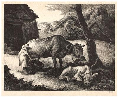 Thomas Hart Benton lithograph White