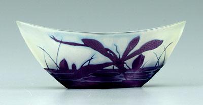 Galle boat-shaped dish, purple