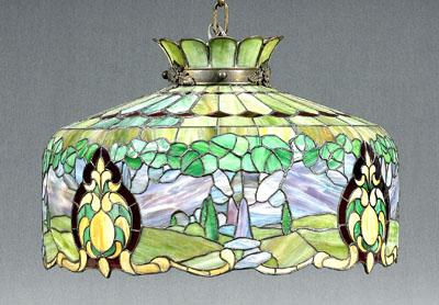 Tiffany style stained glass shade, 13