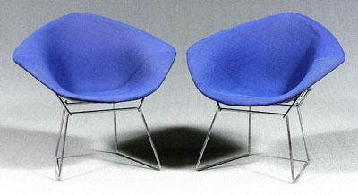 Two Harry Bertoia "Diamond" chairs: