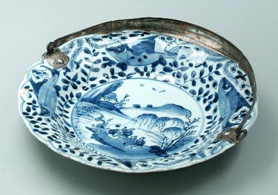 Silver mounted Delft bowl blue 94a80