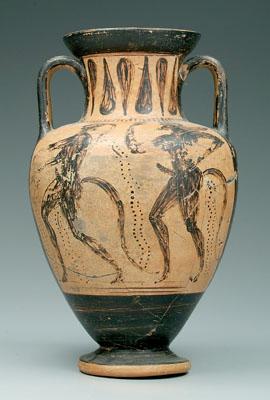 Greek amphora, satyrs chasing nymphs,