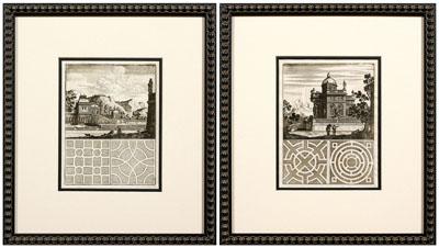 Two 17th century engravings: estate