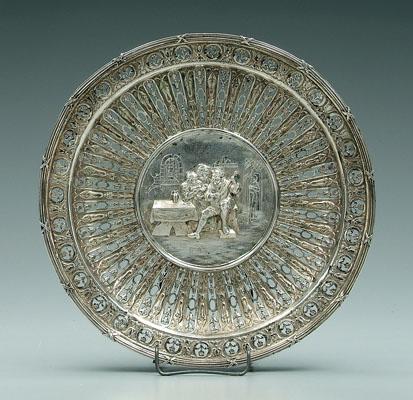 Continental silver serving plate,