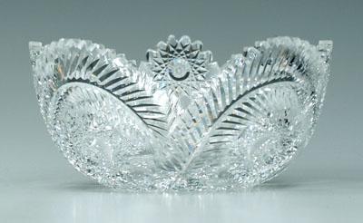 Cut glass bowl, fern and hobstar