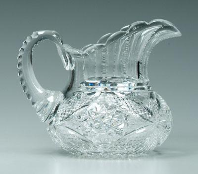 Cut glass pitcher, 8-1/4 in. Very small